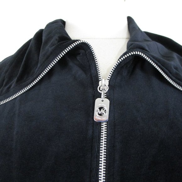 MICHAEL Michael Kors Plus Size Black Silver Velvet Velour Full Zip Jacket 3X - Picture 4 of 12